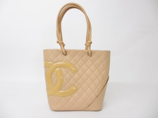 CHANEL シャネル カンボンライン ミディアムトートバッグ A25167 カーフ ベージュ