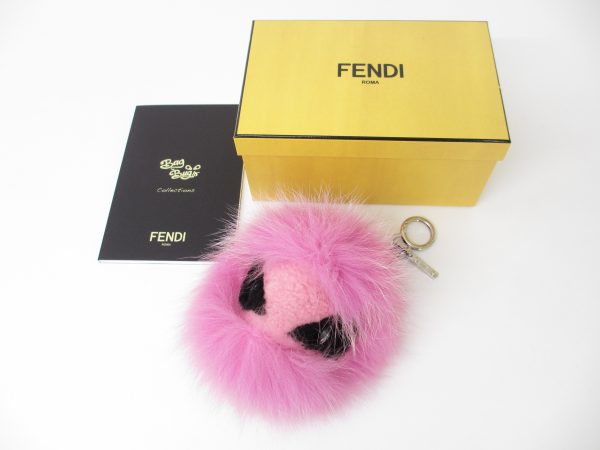 FENDI フェンディ モンスターチャーム(キーホルダー) ファー ピンク