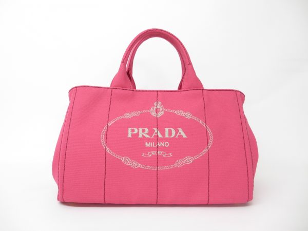 PRADA プラダ カナパトート 1BG642 コットンキャンバス ピンク ハンドバッグ