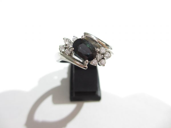 Pt900(プラチナ)指輪 サファイア1.15ct ダイヤ0.17ct