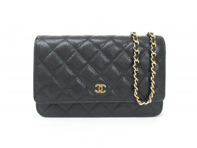 CHANEL シャネル チェーンウォレット A33814 キャビアスキン ブラック