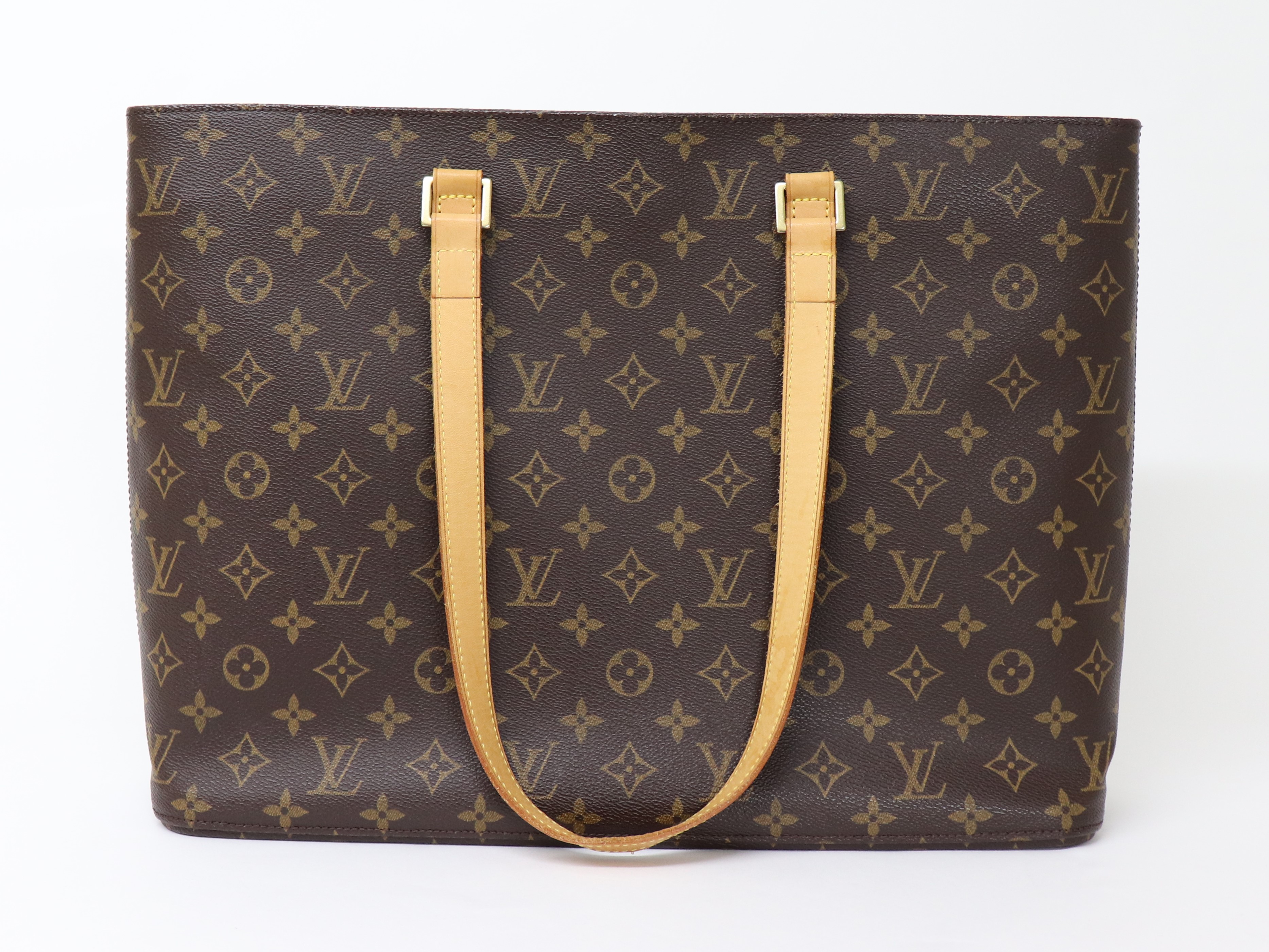 LOUIS VUITTON LUCO MONOGRAM CANVAS TOTE BAG BROWN-CC573-sold 