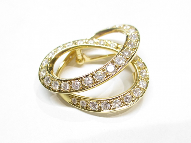 K18 デザインブローチ ダイヤモンド D2.00ct 7.0g