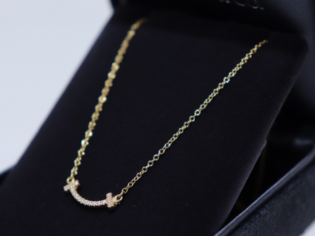 ティファニー Tスマイルミニ ダイヤ ネックレス（1月限定・査定金額5%UPキャンペーン価格!）